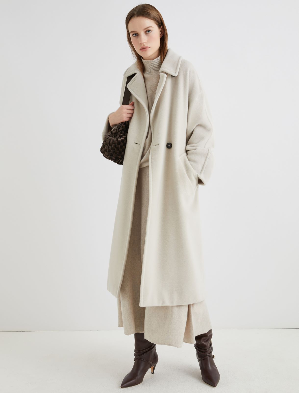 Cashmere-blend calf-length skirt - NATURAL - Marella - 2