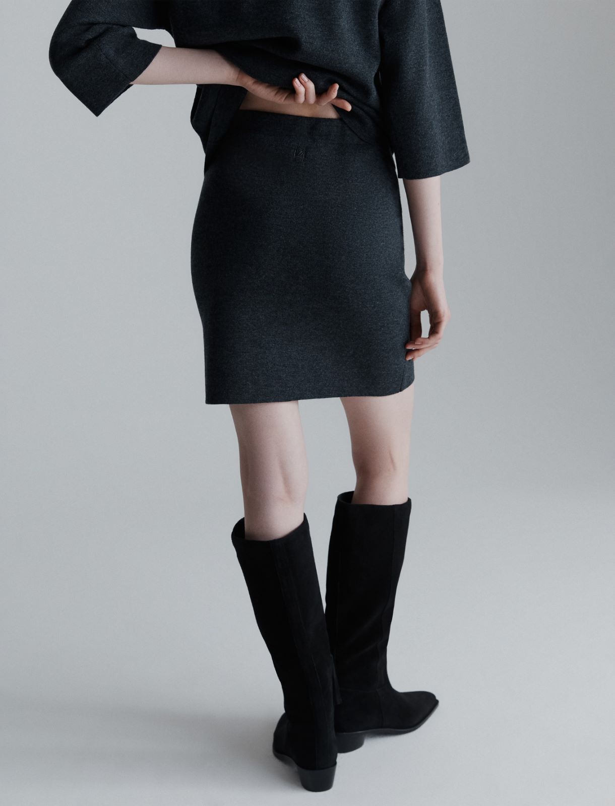 Knit skirt - DARK GREY - Marella - 3
