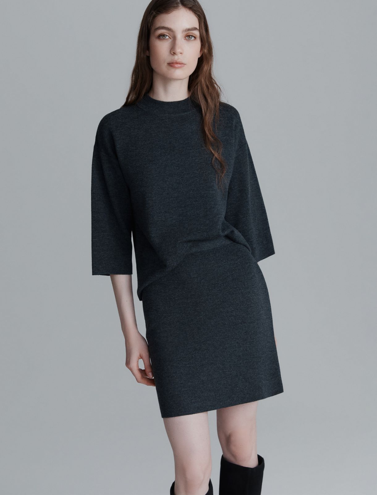 Knit skirt - DARK GREY - Marella - 4