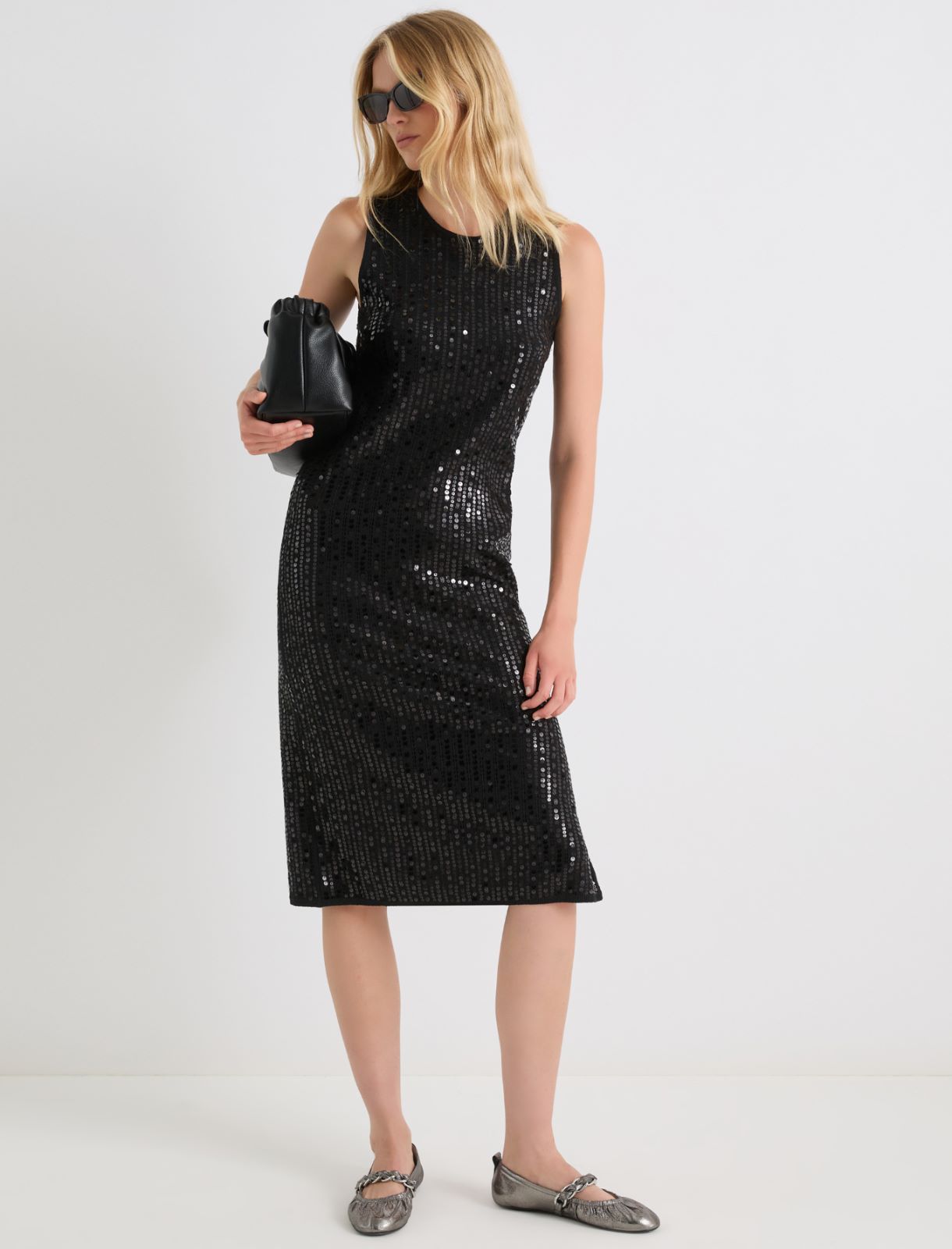 Sleeveless sequin dress - BLACK - Marella - 2