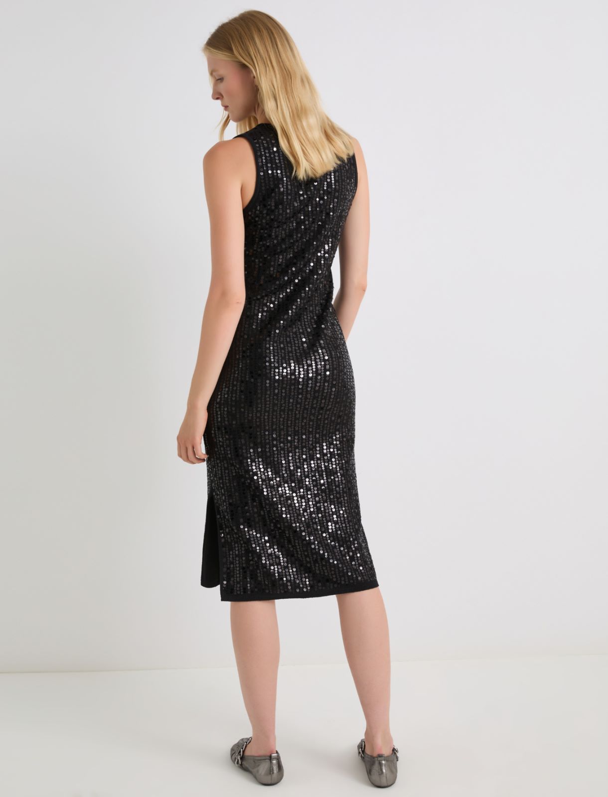 Sleeveless sequin dress - BLACK - Marella - 3