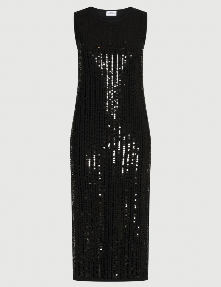 Robe à Paillettes Femme - Col V, Fente Haute - Taille S à XXL - Pour Soirée, Fête, Mariage
