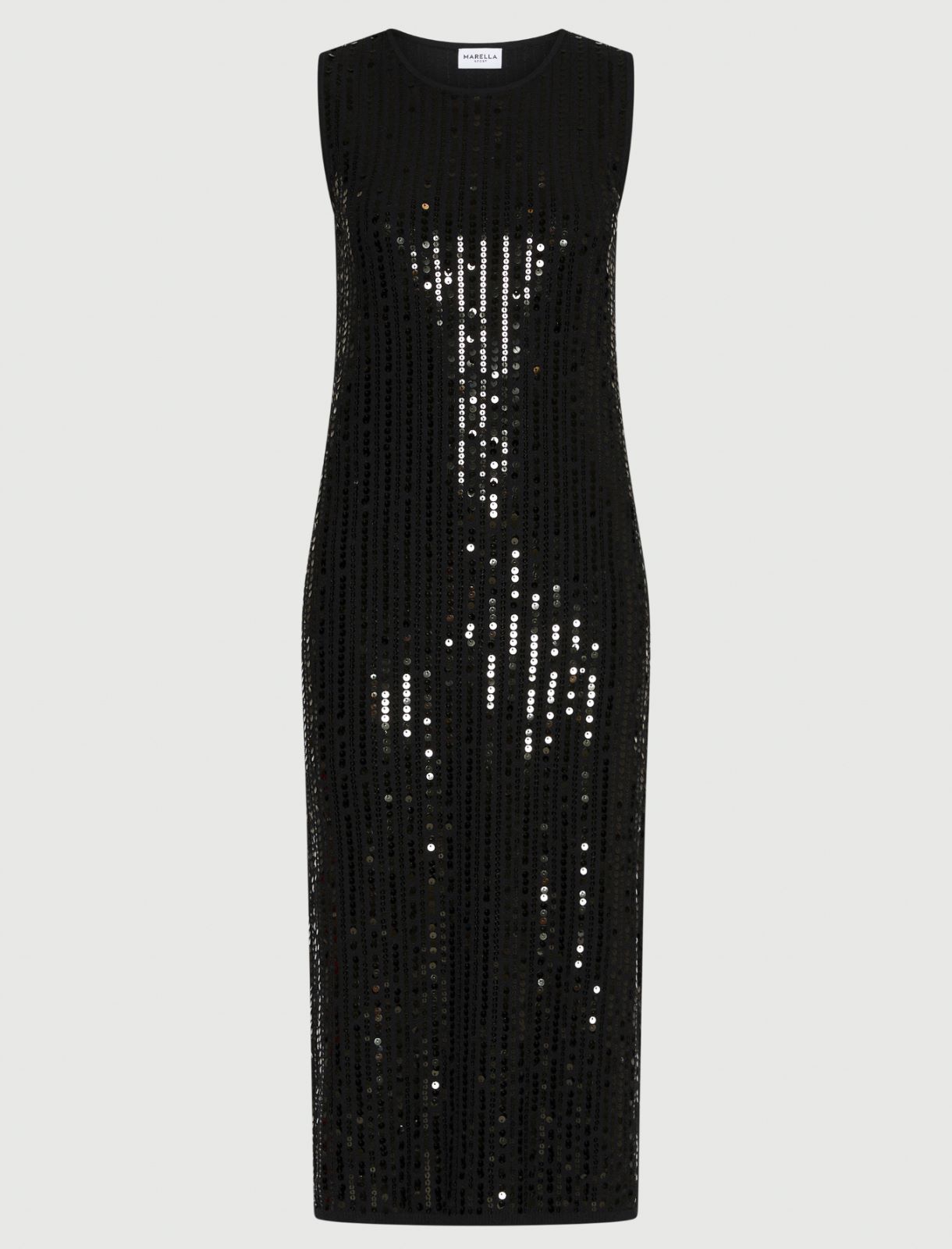 Sleeveless sequin dress - BLACK - Marella