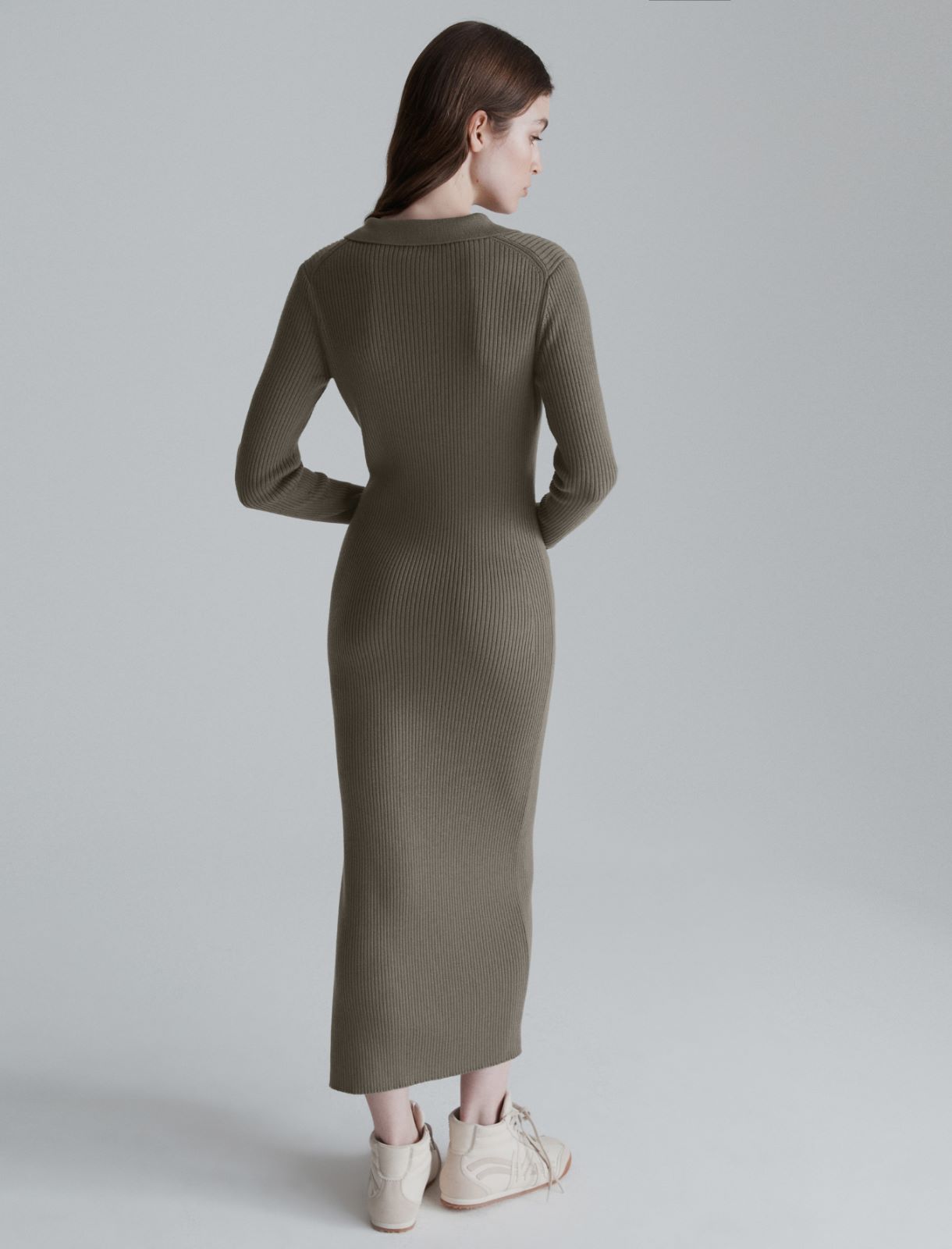 Pure wool polo dress - OLIVE - Marella - 3