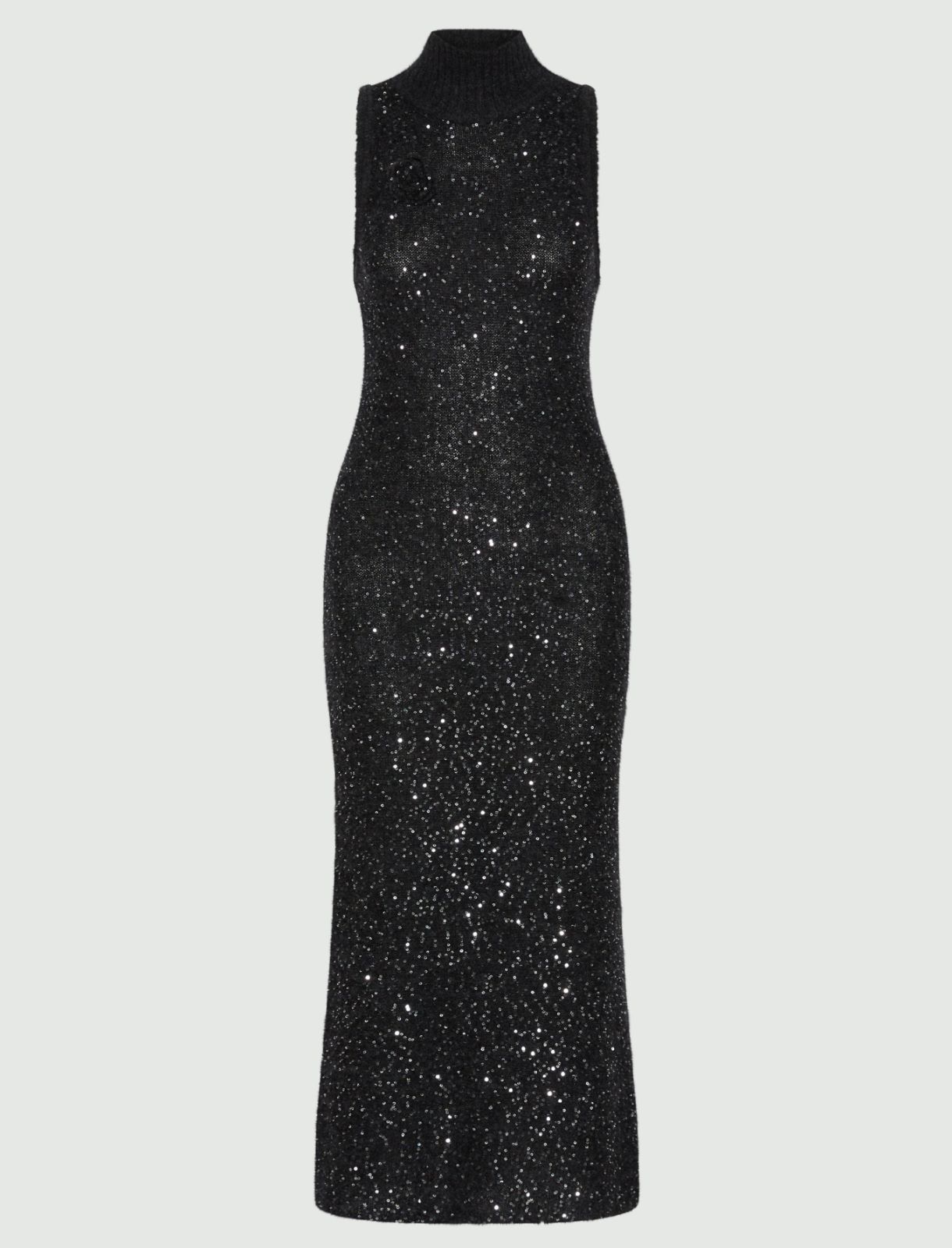 Sleeveless alpaca dress with sequin detail - MELANGE GREY - Marella