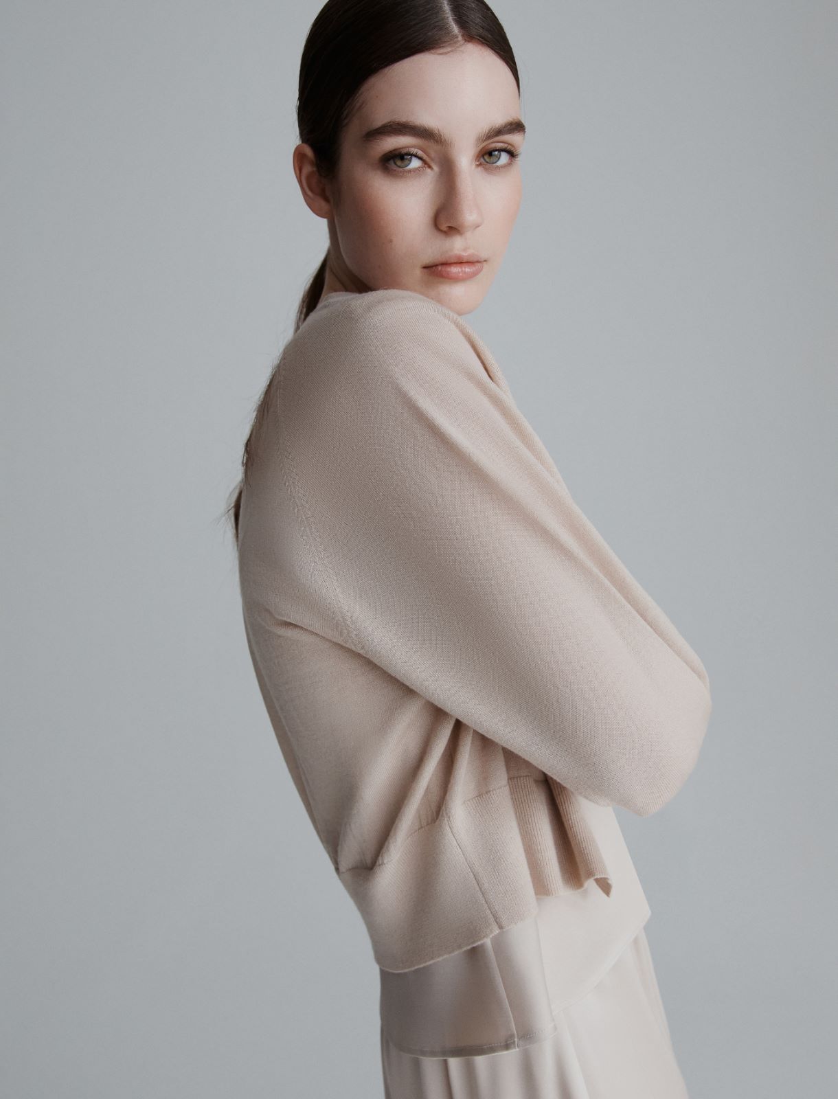 Superfine pure wool cardigan - CREAM - Marella - 4