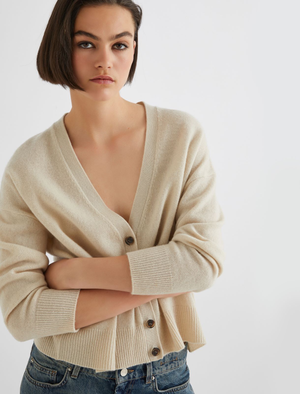 Cashmere-blend cardigan - IVORY - Marella - 4