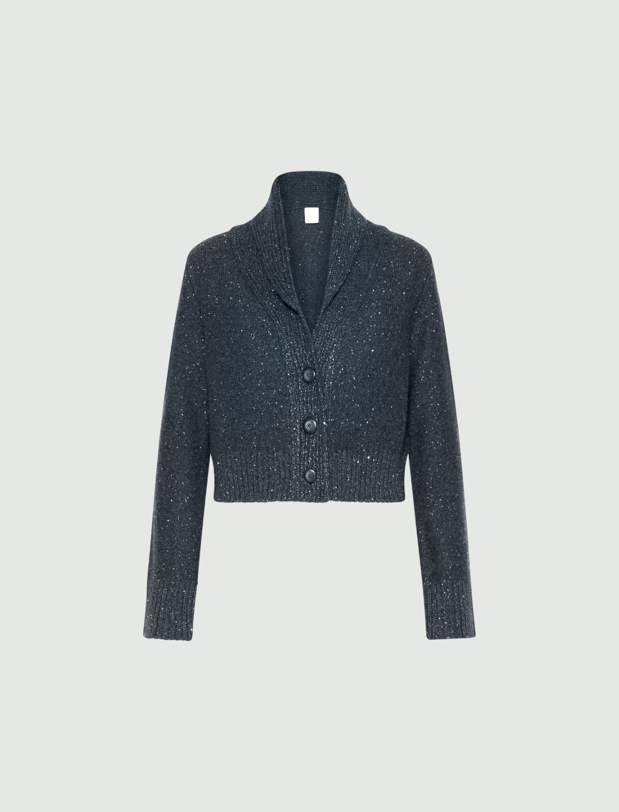 Sequinned cashmere-blend cardigan - DARK GREY - Marella