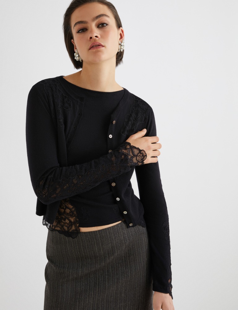 Lace-detail cardigan - Marella