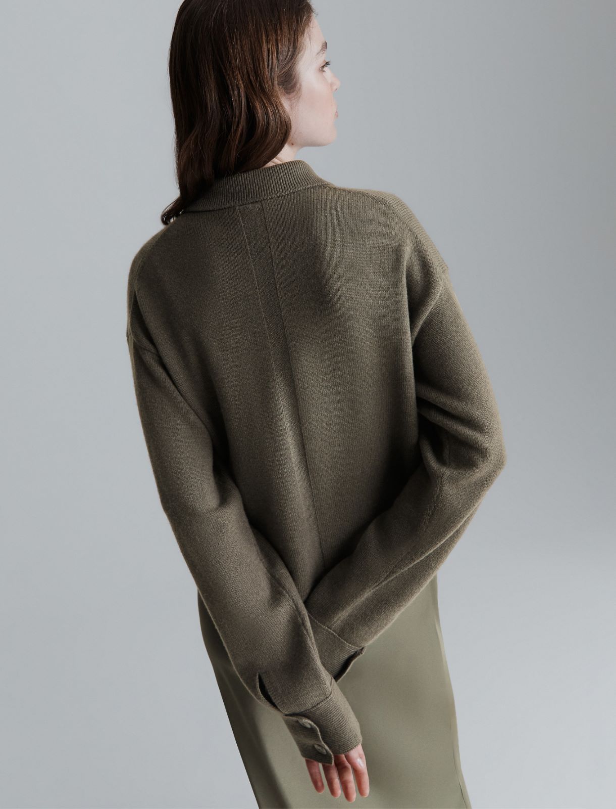 Pure cashmere overshirt - OLIVE - Marella - 3