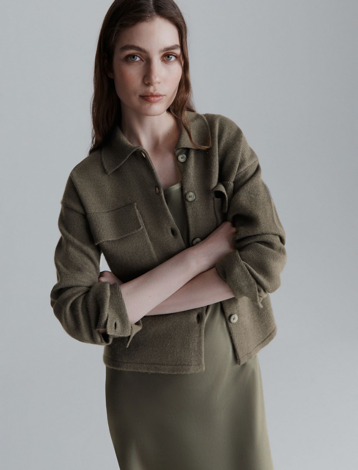 Pure cashmere overshirt - OLIVE - Marella - 4