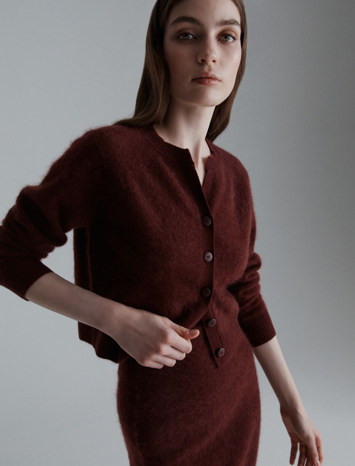 Wool and cashmere cardigan - BORDEAUX - Marella - 4