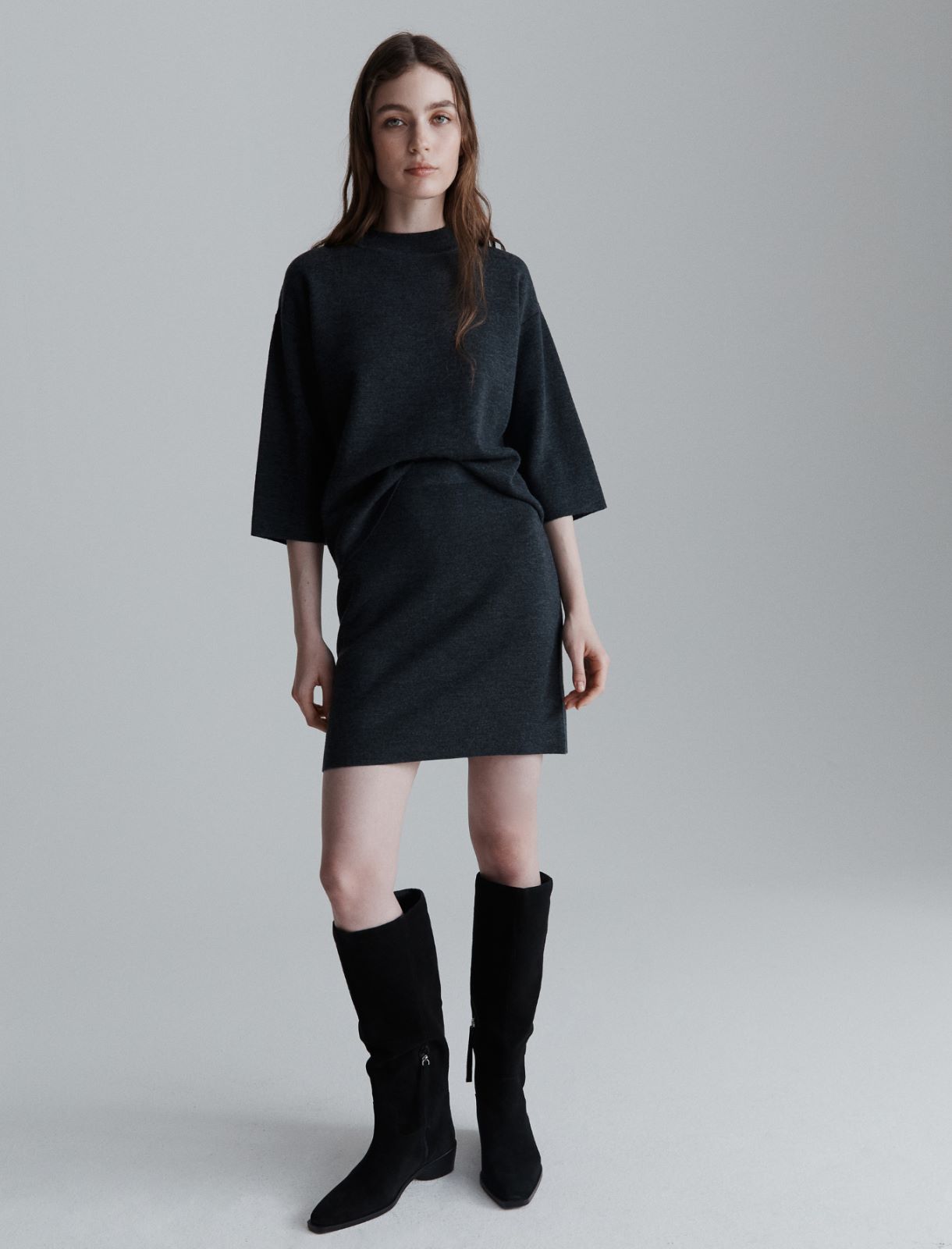 Pure wool sweater - DARK GREY - Marella