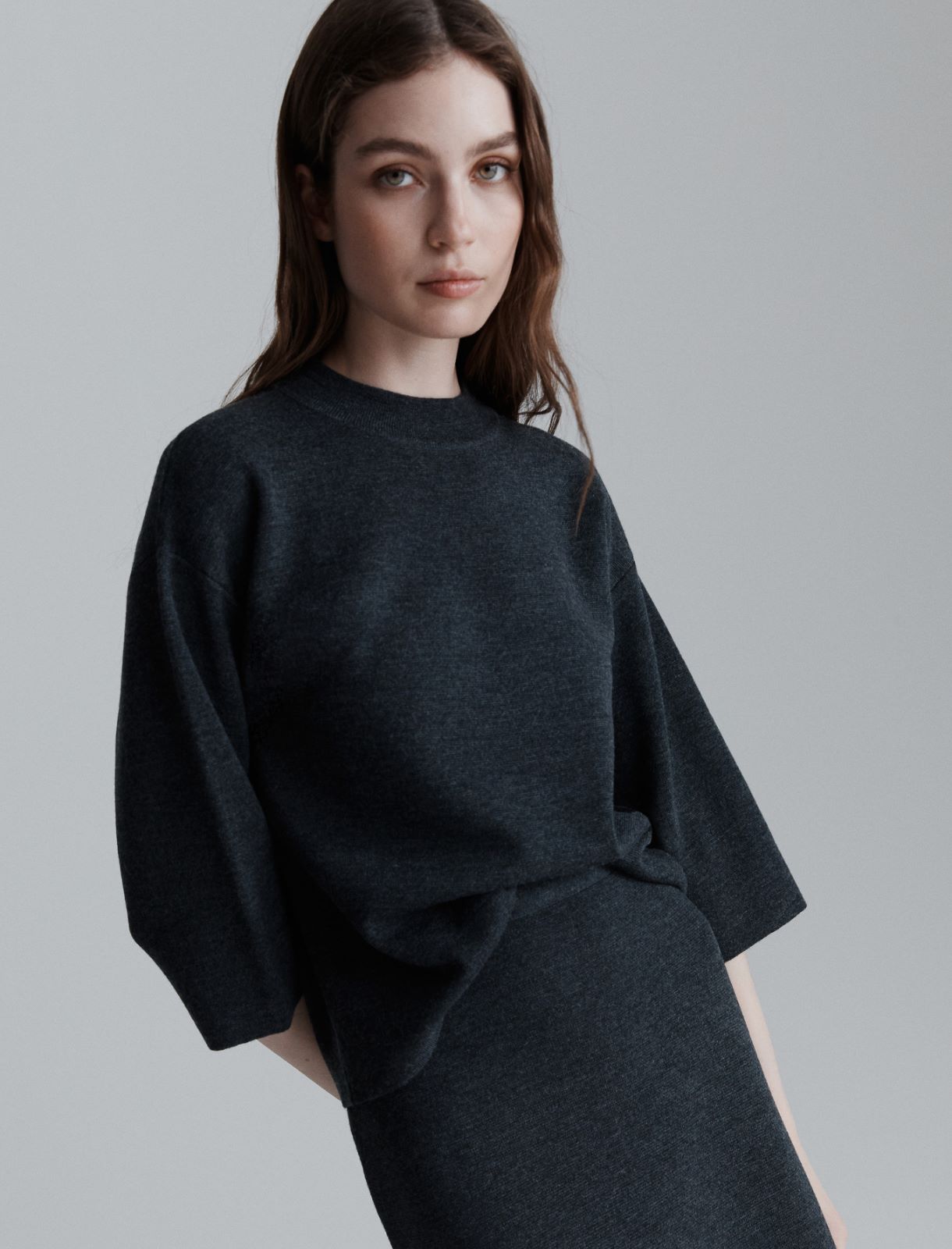 Pure wool sweater - DARK GREY - Marella - 3
