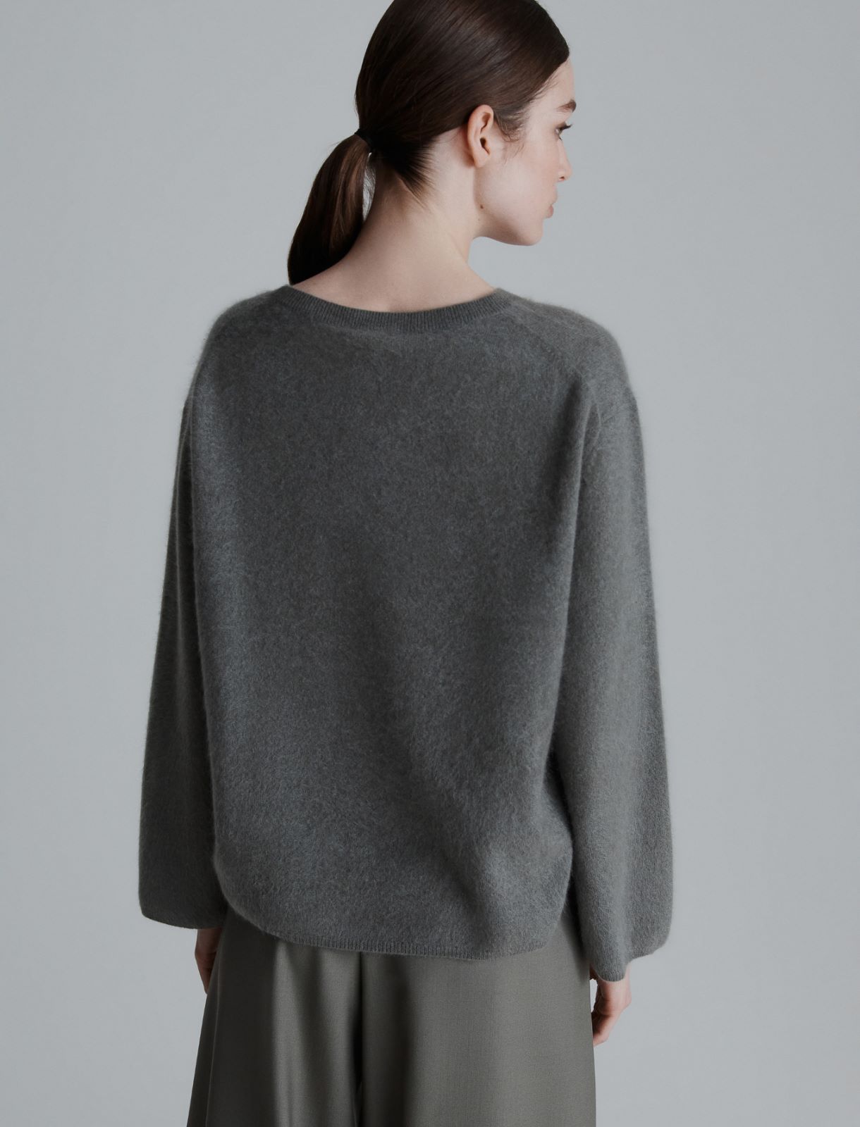 Sweter z mieszanki kaszmiru - OLIWKOWY - Marella - 2