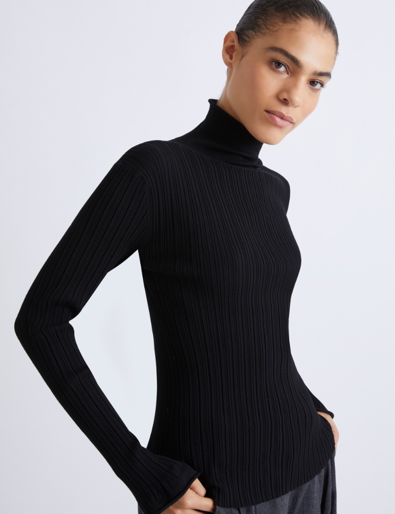 Viscose mock polo-neck sweater - Marella