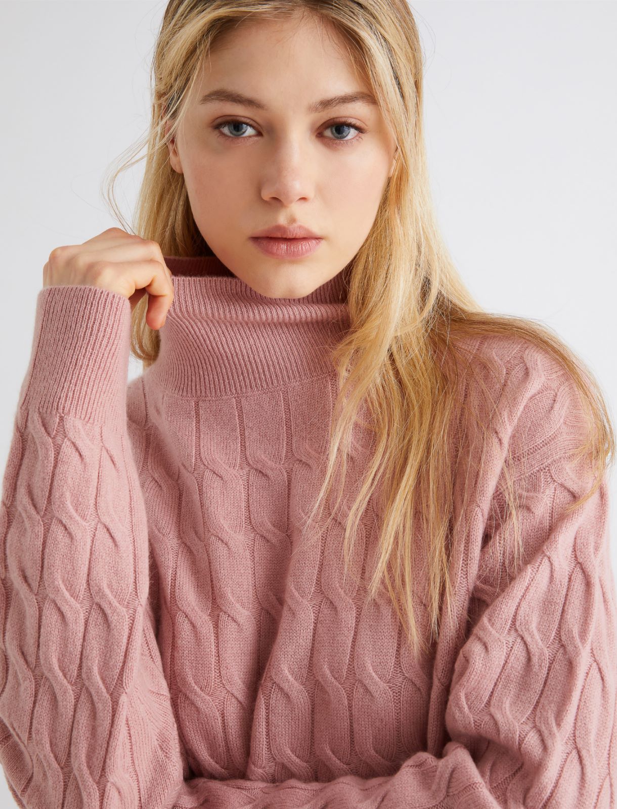 Cashmere-blend mock polo-neck sweater - PINK - Marella - 5