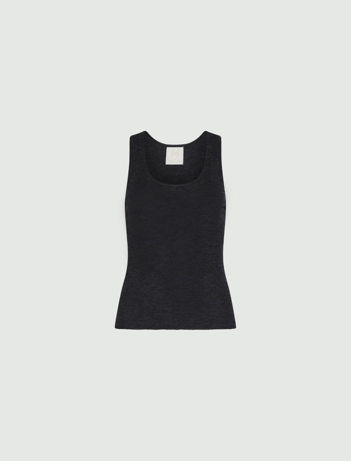 Ultra-lightweight wool vest top - DARK GREY - Marella