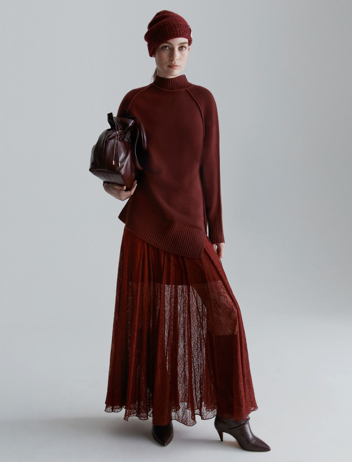 High-neck sweater - BORDEAUX - Marella