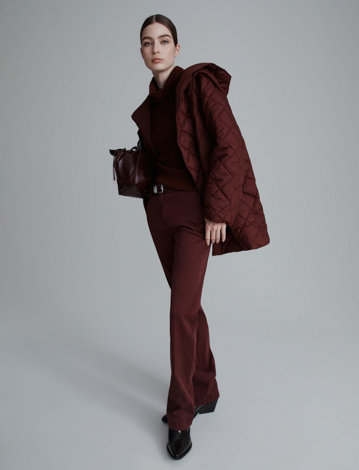 Slim-fit cowl-neck sweater - BORDEAUX - Marella