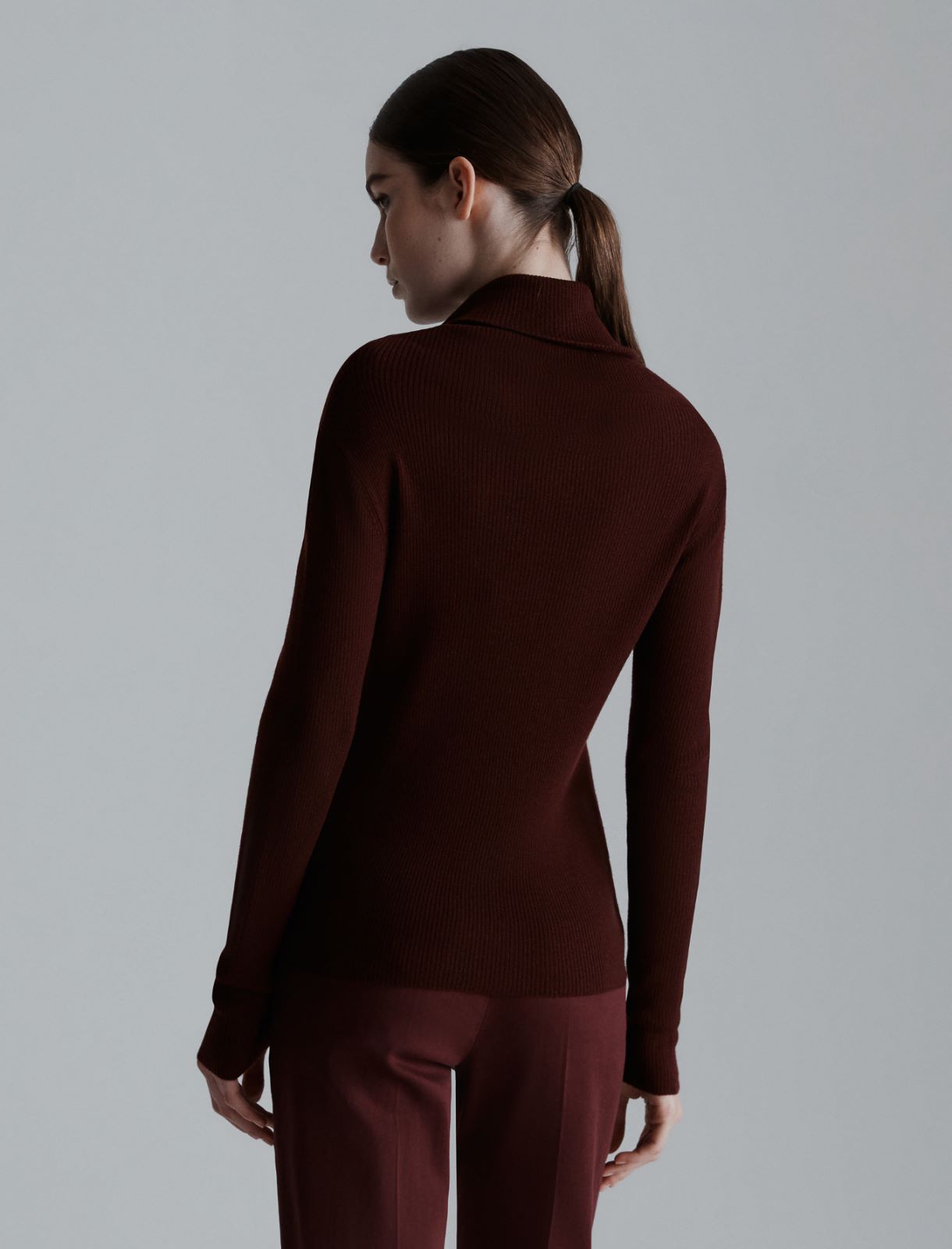 Slim-fit cowl-neck sweater - BORDEAUX - Marella - 2