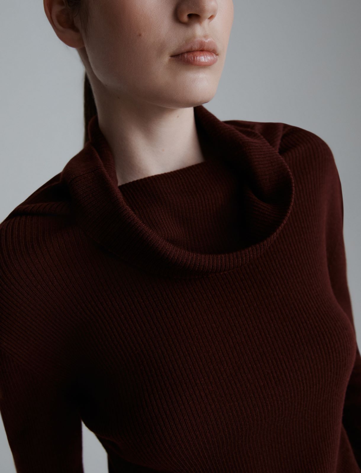 Slim-fit cowl-neck sweater - BORDEAUX - Marella - 4