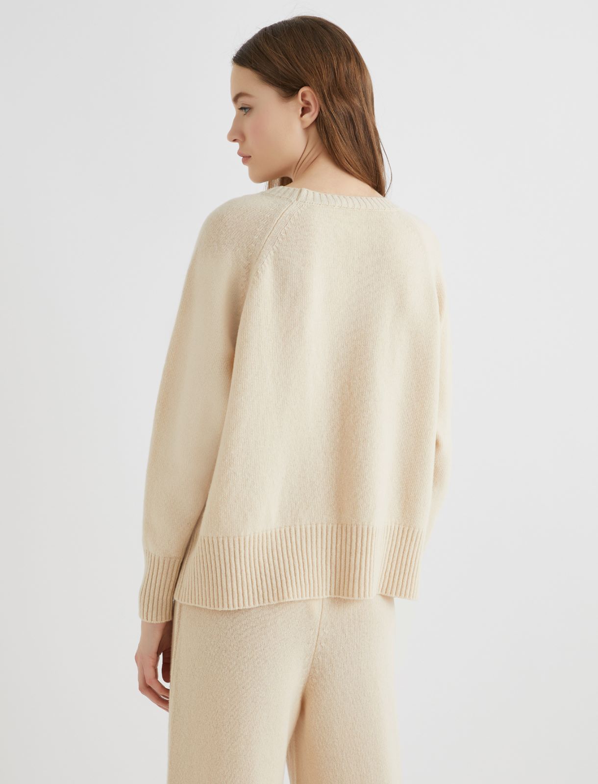 Boxy-fit pure wool sweater - CREAM - Marella - 3
