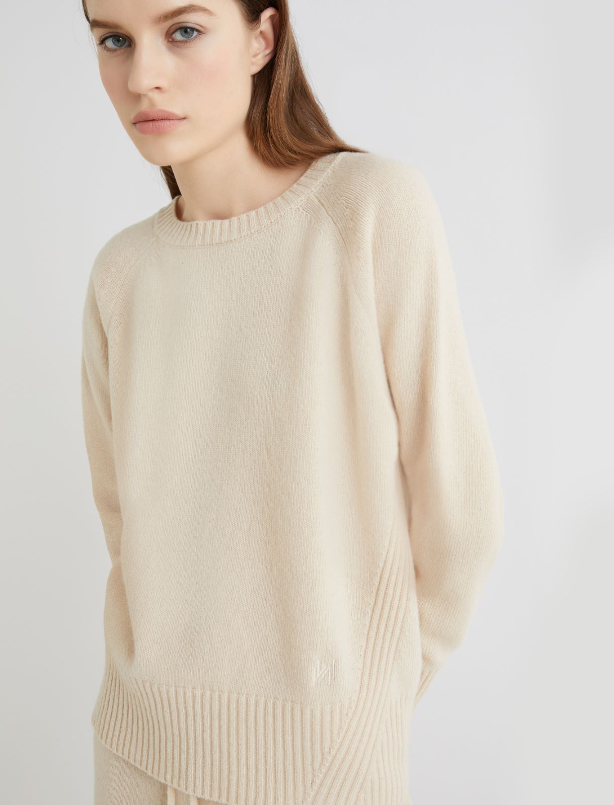 Boxy-fit pure wool sweater - CREAM - Marella - 5