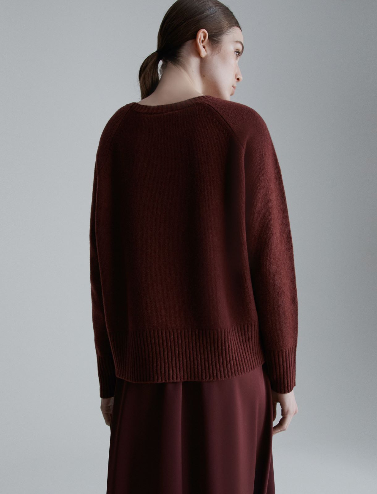 Boxy-fit pure wool sweater - BORDEAUX - Marella - 2