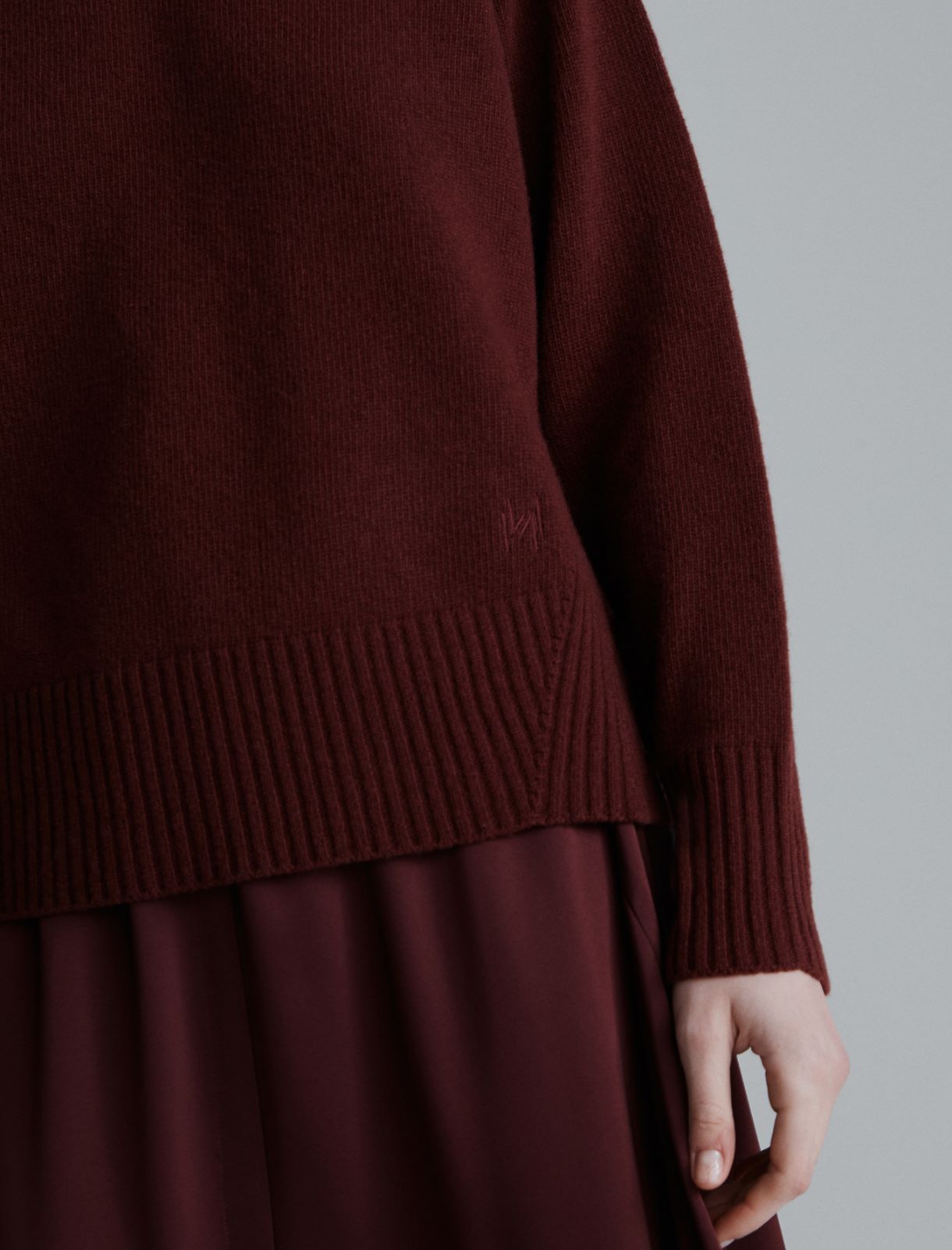 Boxy-fit pure wool sweater - BORDEAUX - Marella - 4