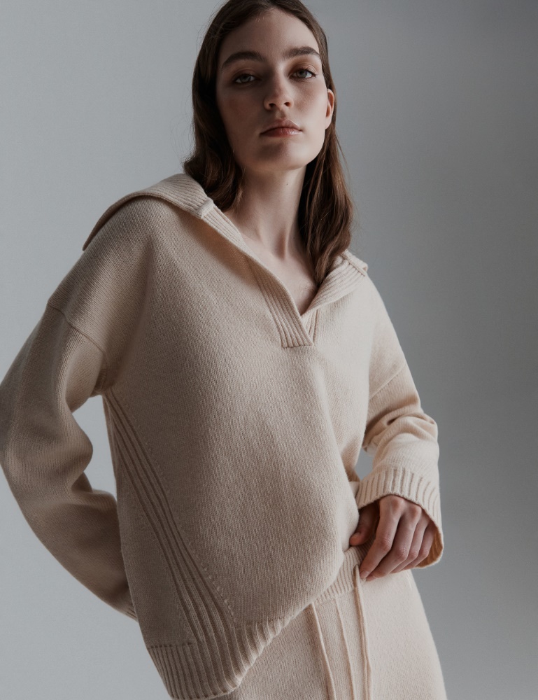 Boxy-Pullover mit Polokragen - SAHNE - Marella