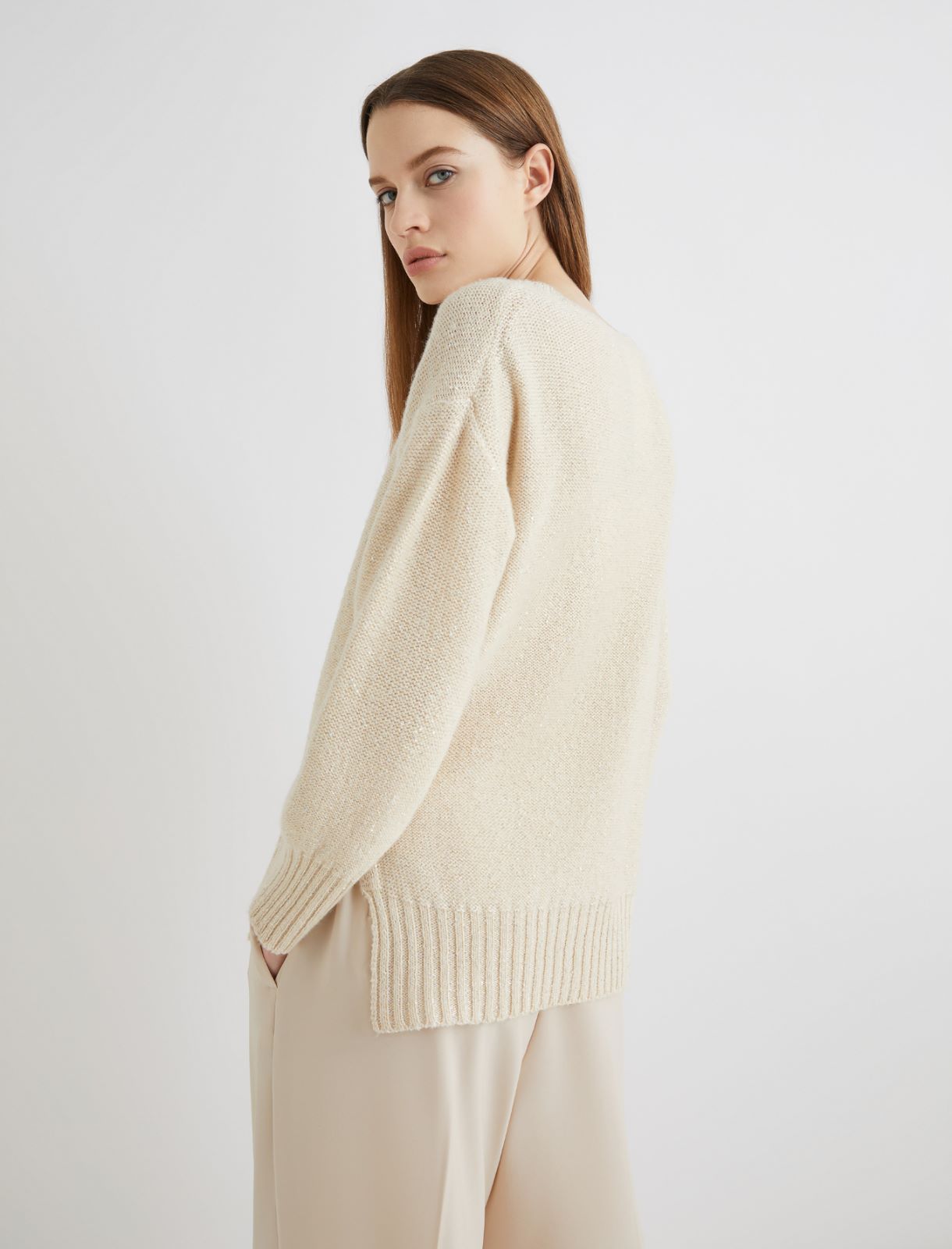 Straight-fit cashmere-blend sweater - CREAM - Marella - 3