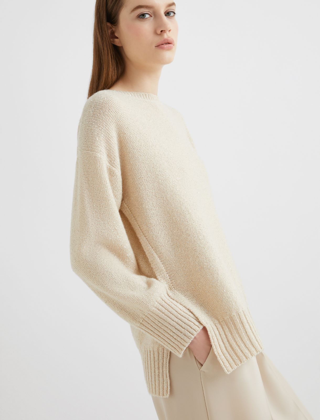 Straight-fit cashmere-blend sweater - CREAM - Marella - 5