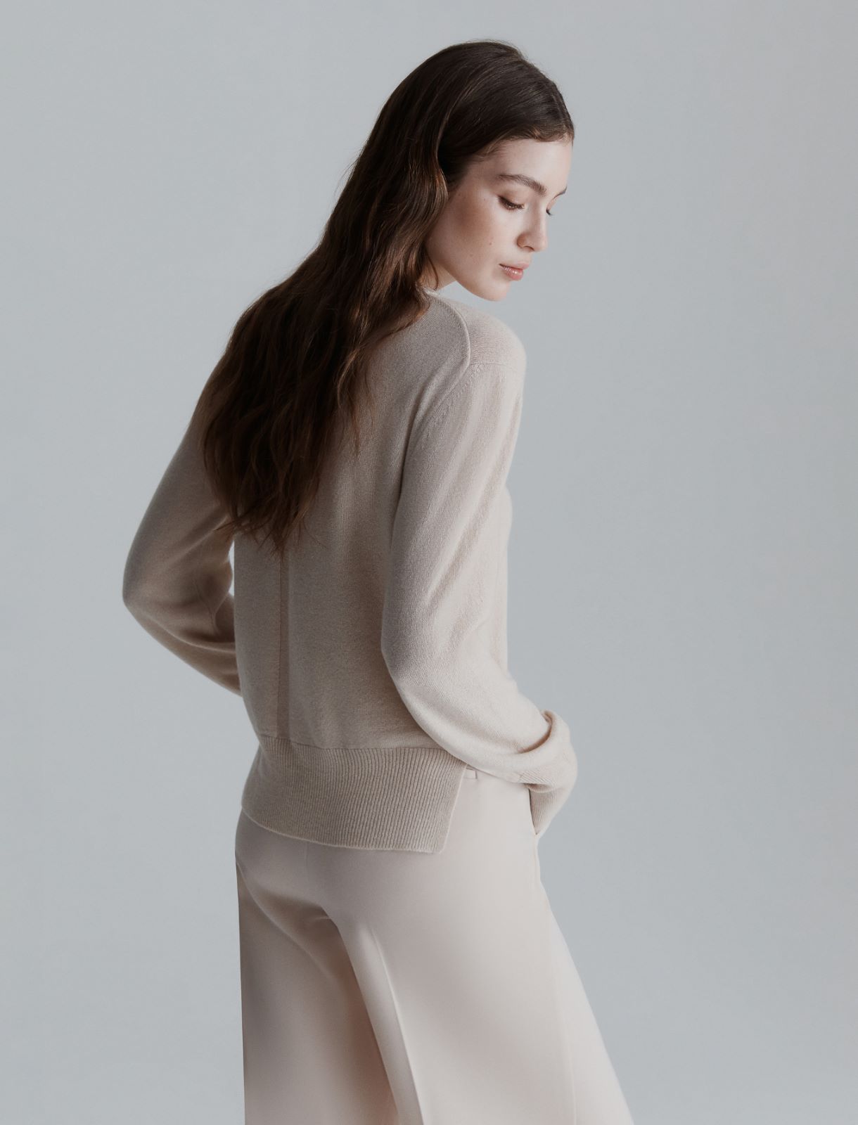Pullover mit rundem Ausschnitt aus reinem Kaschmir - SAHNE - Marella - 3
