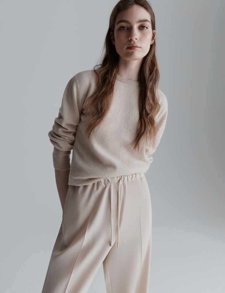 Pullover mit rundem Ausschnitt aus reinem Kaschmir - SAHNE - Marella