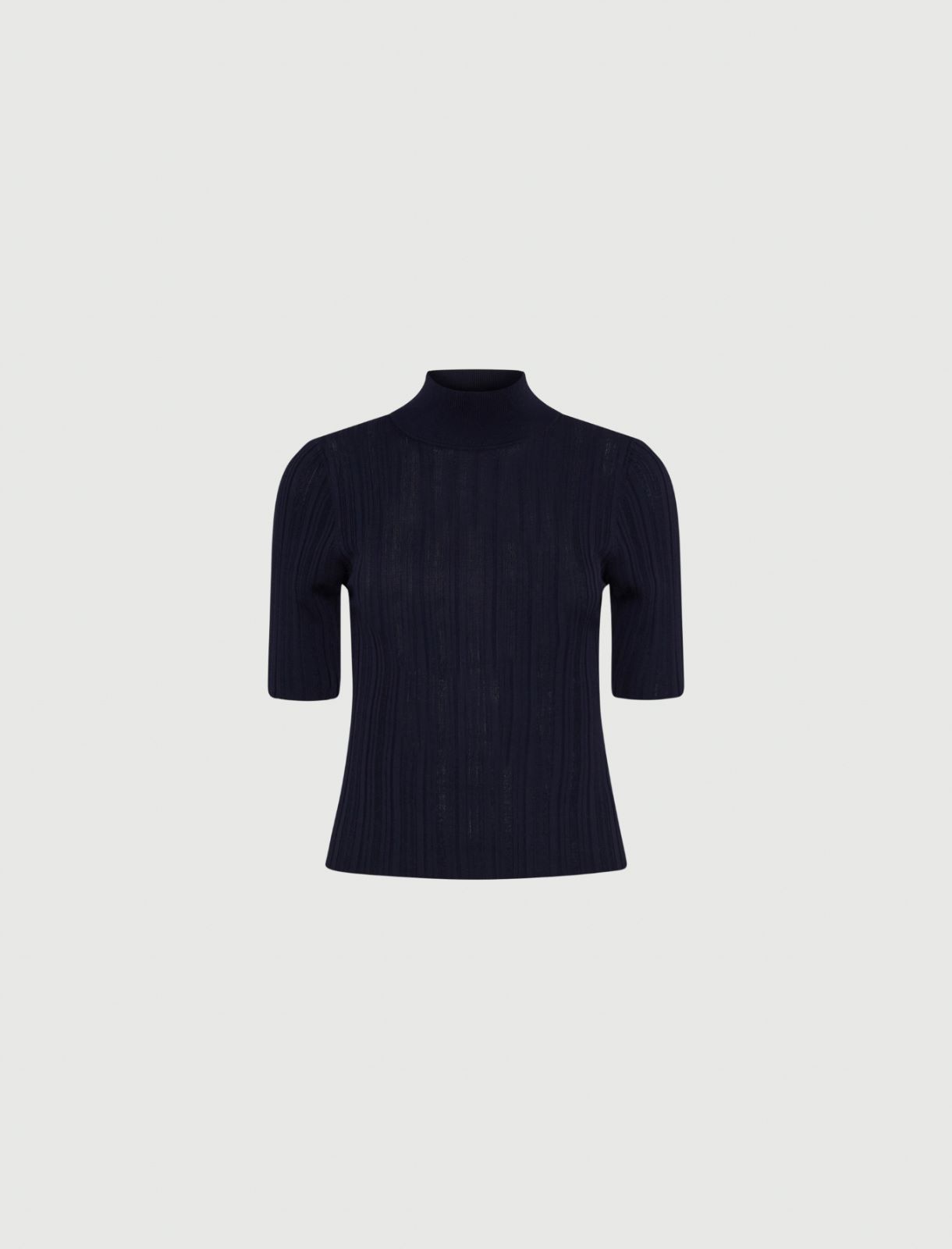Short-sleeved mock polo-neck sweater - NAVY - Marella