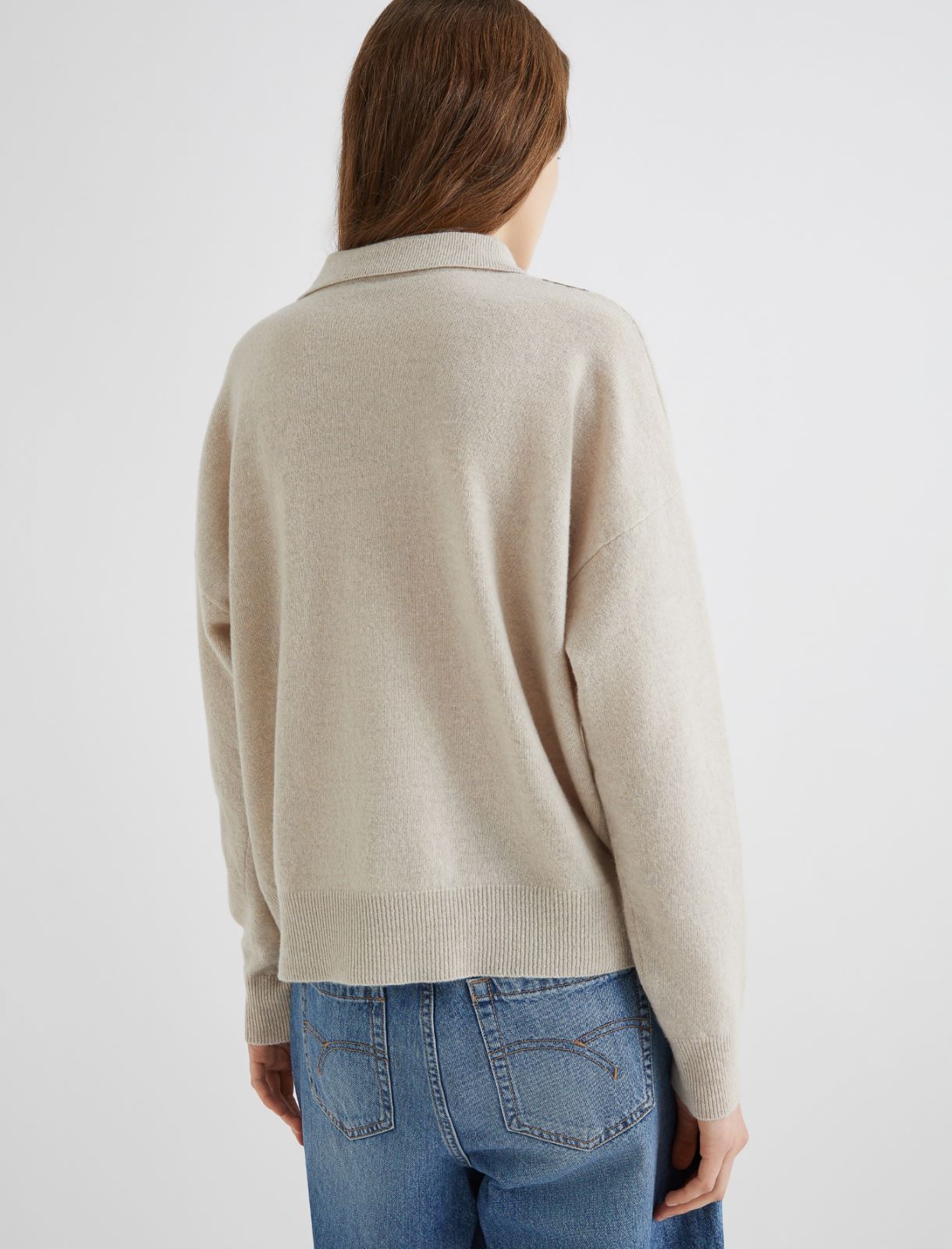 Inlay-detail polo-neck sweater - NATURAL - Marella - 2