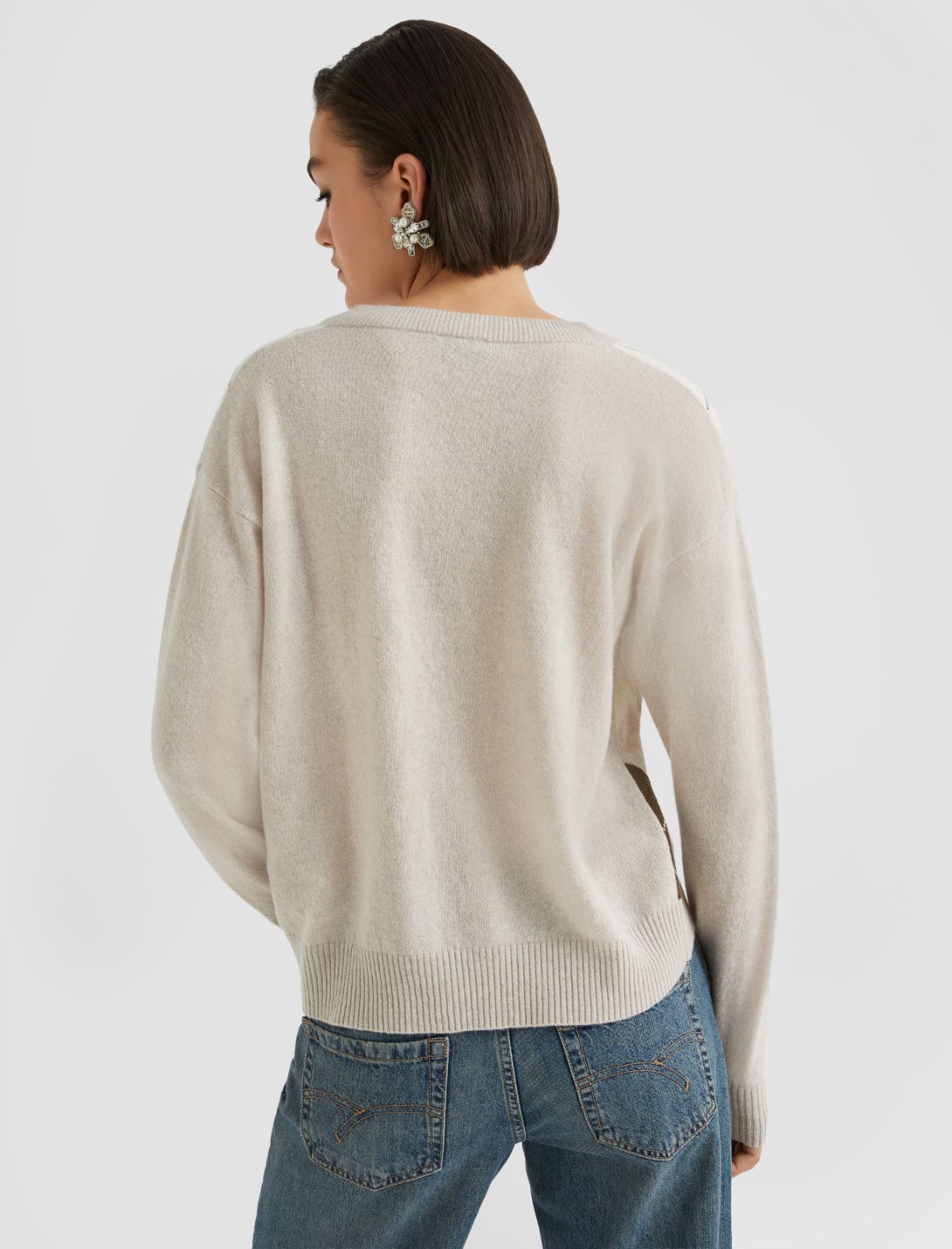 Cashmere-blend inlay sweater - NATURAL - Marella - 2