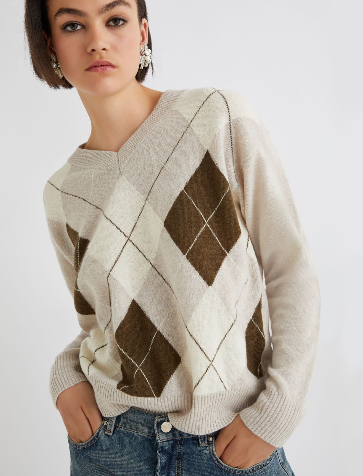 Cashmere-blend inlay sweater - NATURAL - Marella - 4