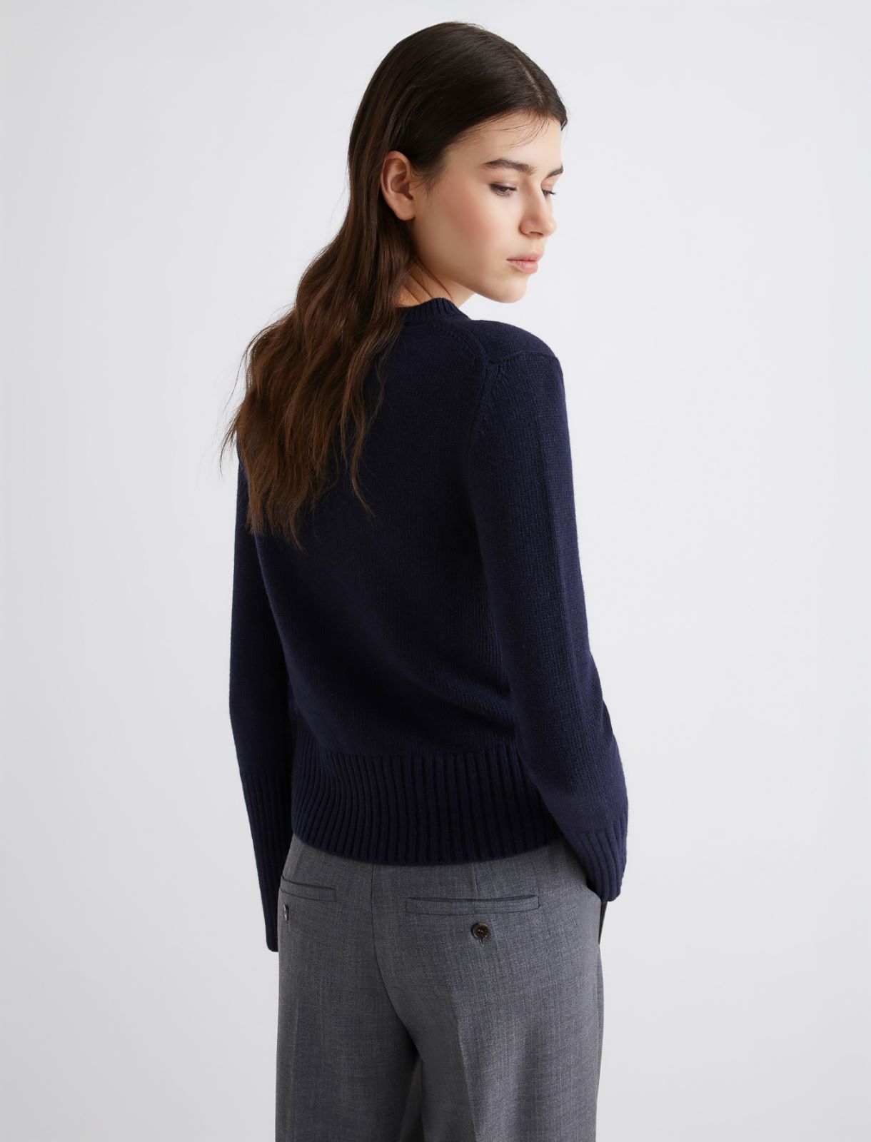 Cashmere and viscose-blend sweater - NAVY - Marella - 3