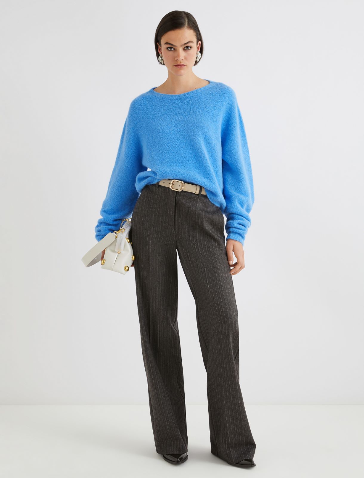 Stretch alpaca crew-neck sweater - LIGHT BLUE - Marella - 2