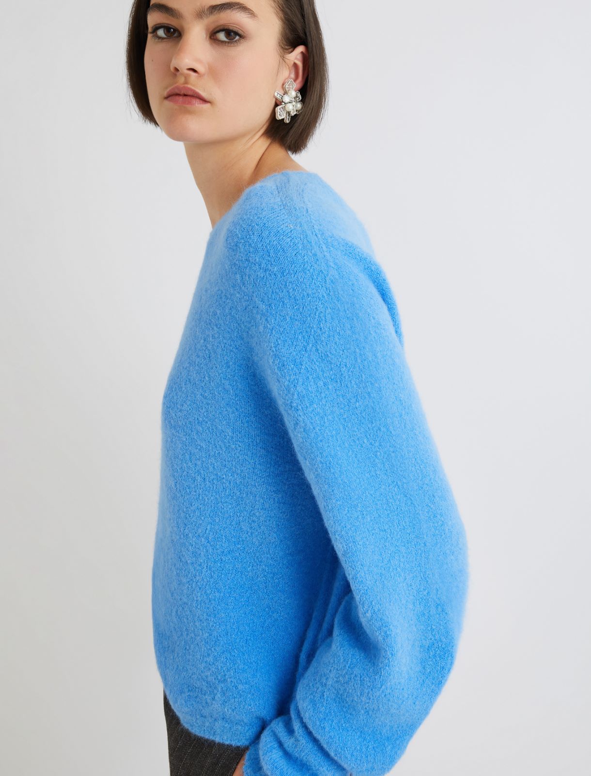 Stretch alpaca crew-neck sweater - LIGHT BLUE - Marella - 5