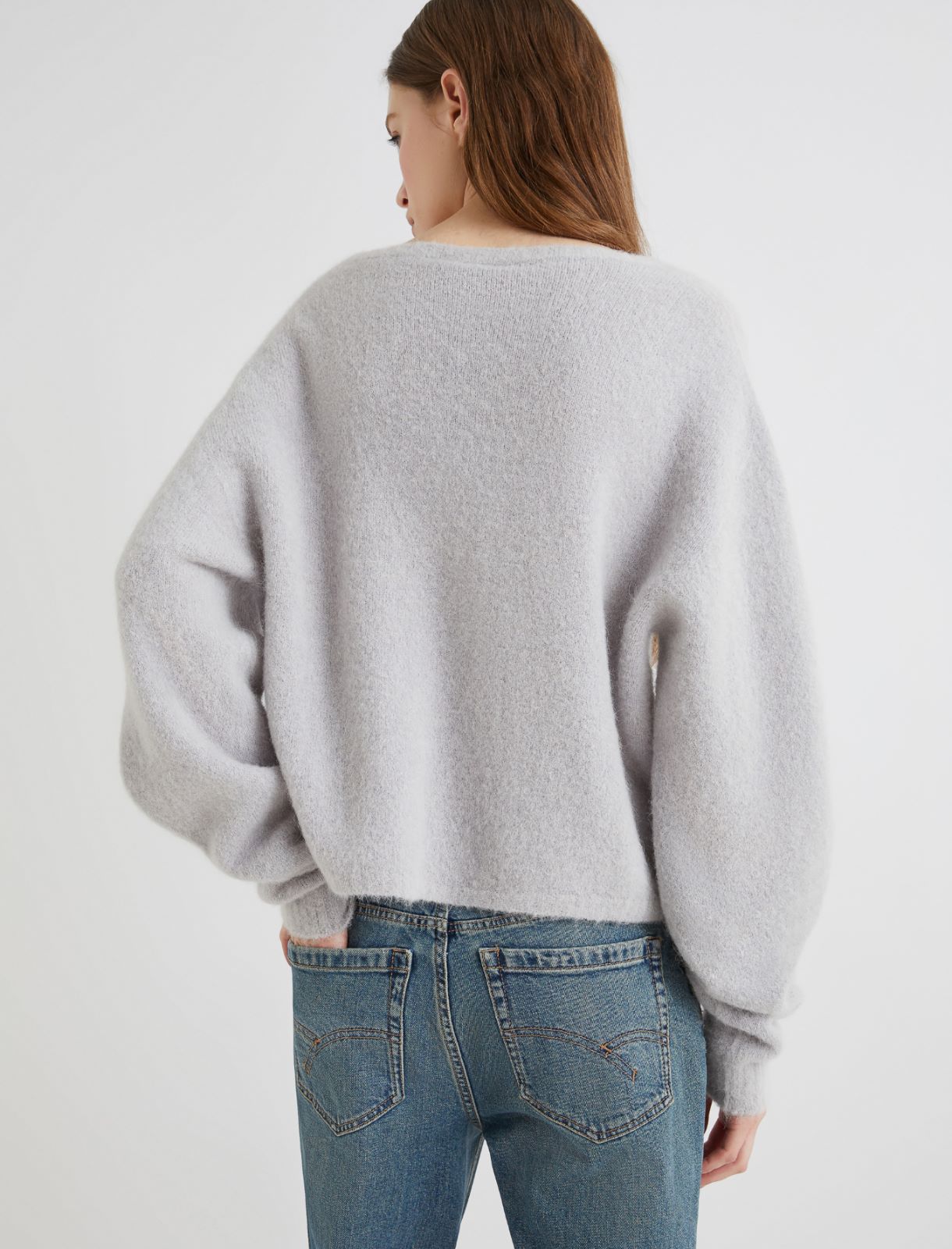 Stretch alpaca crew-neck sweater - PEARL - Marella - 3