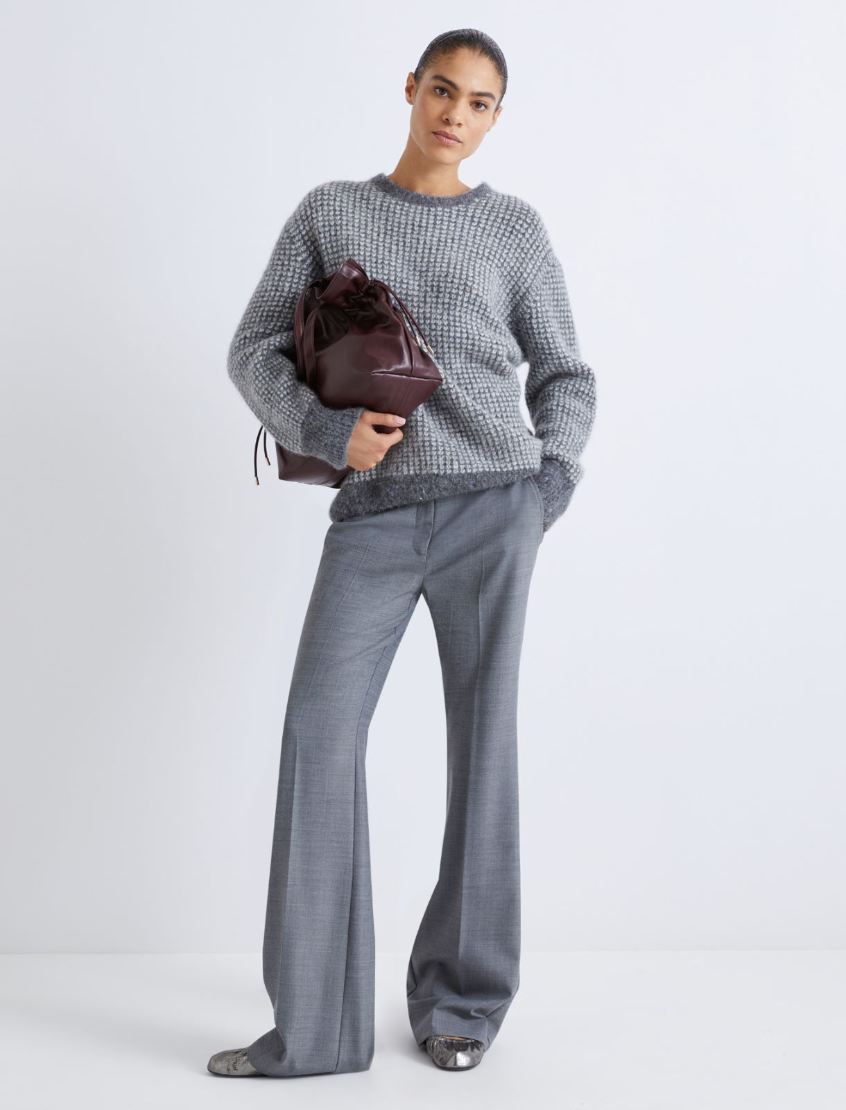 Jacquard crew-neck sweater - GREY - Marella - 2