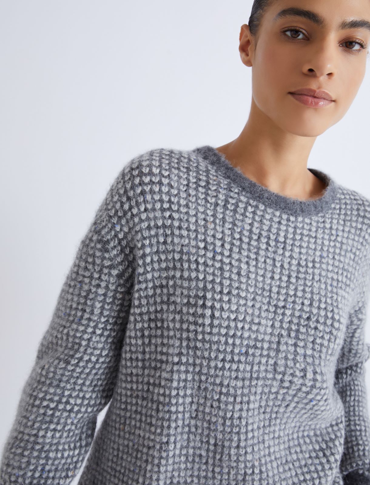 Jacquard crew-neck sweater - GREY - Marella - 5