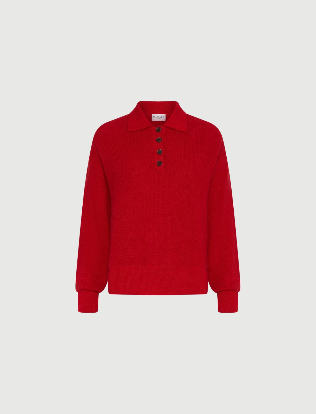 Polo en alpaga mélangé - ROUGE - Marella