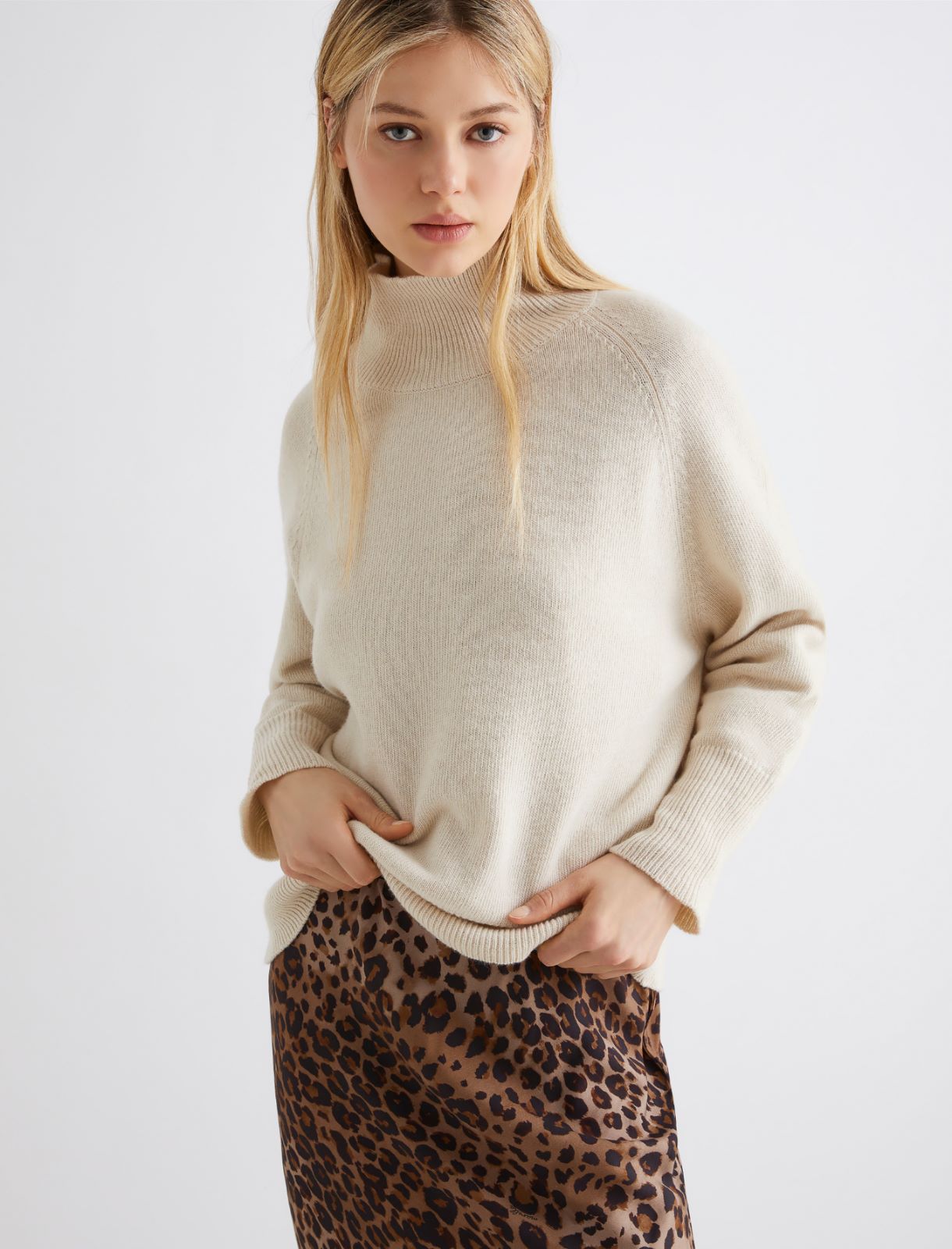 Oversized wool and cashmere sweater - IVORY - Marella - 3