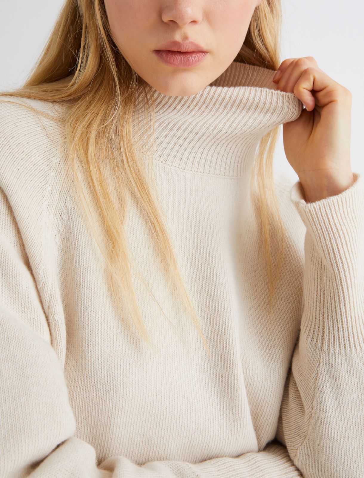 Oversized wool and cashmere sweater - IVORY - Marella - 4