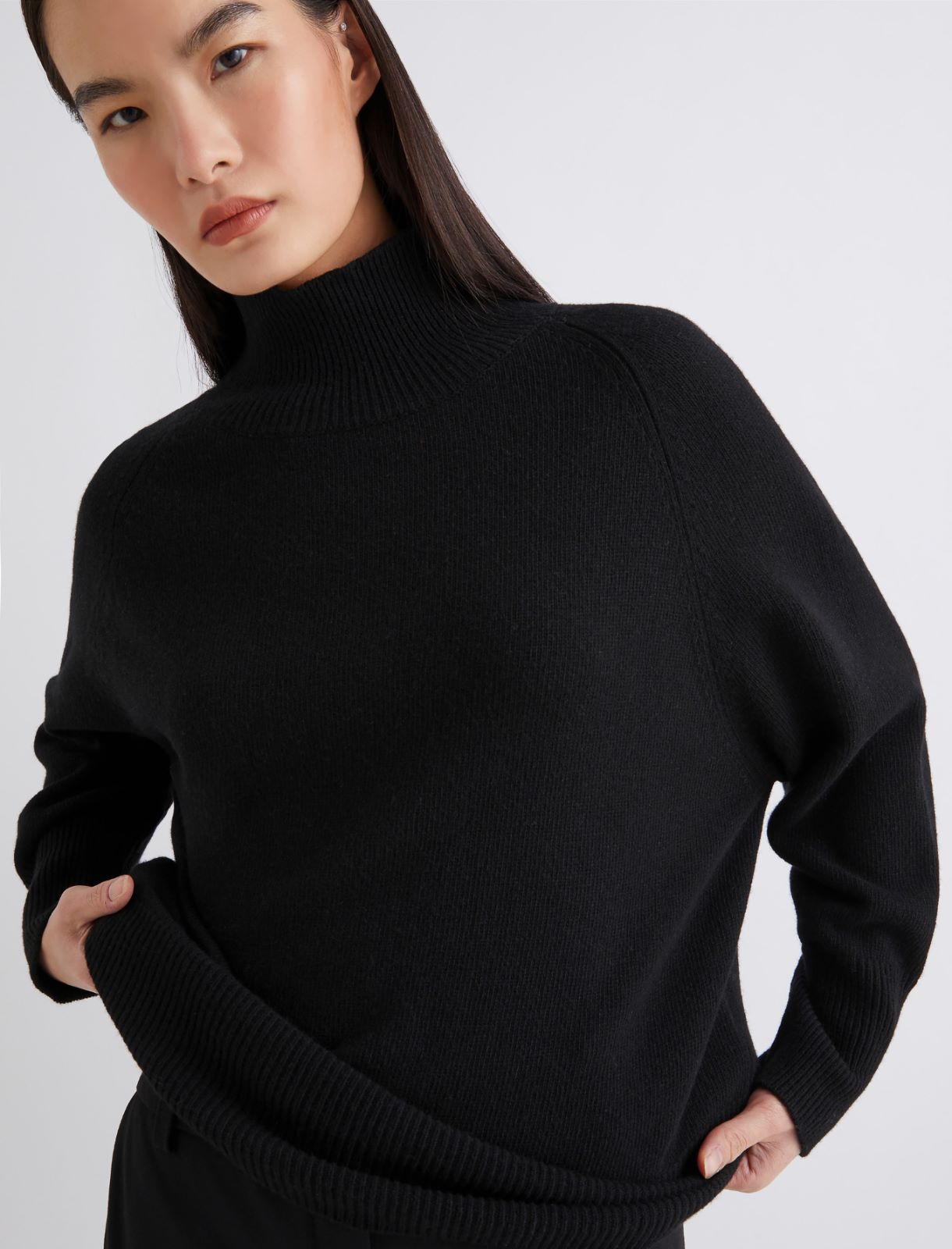 Oversized wool and cashmere sweater - BLACK - Marella - 4