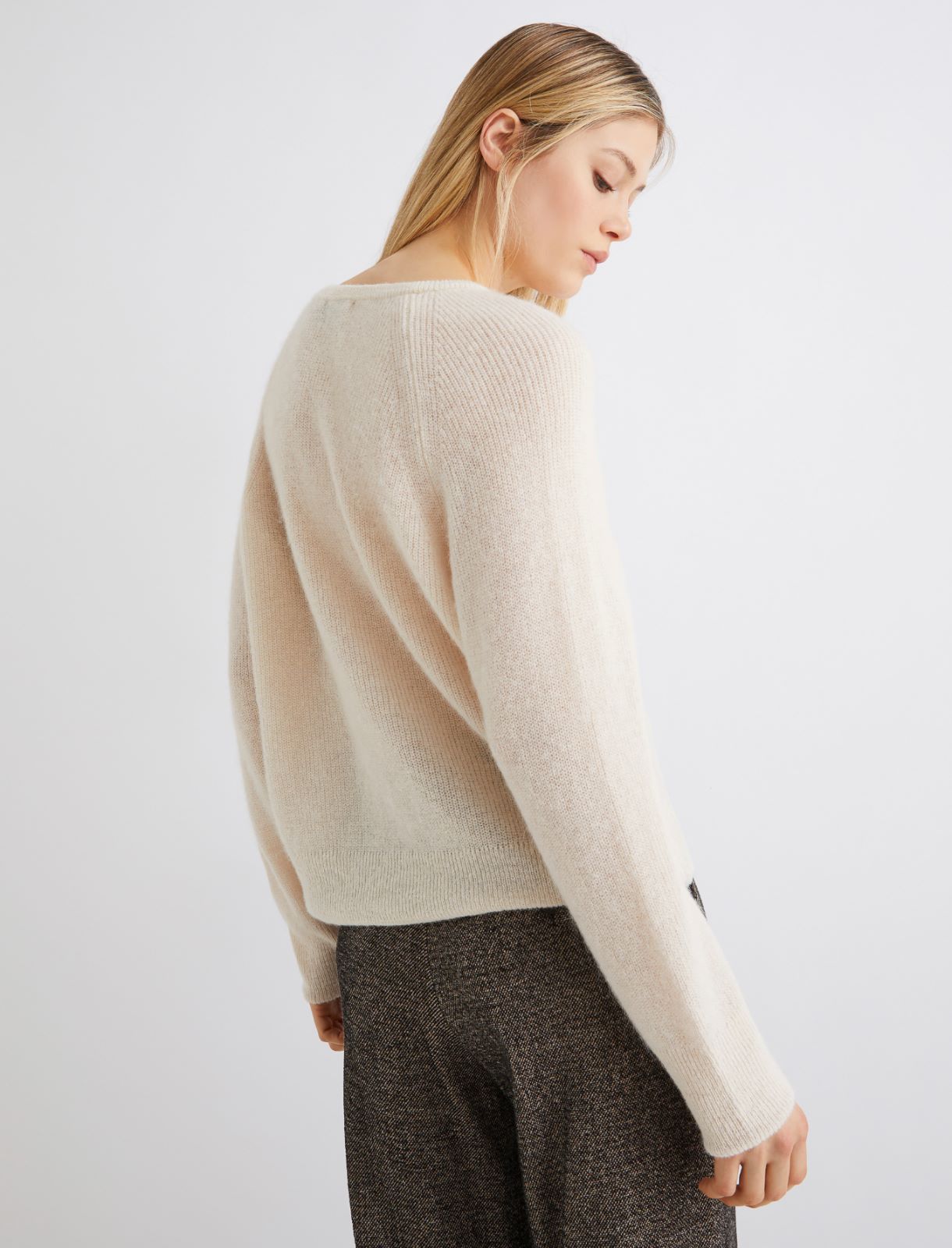 Fluffy alpaca-blend sweater - IVORY - Marella - 2